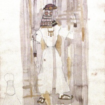 Costume design drawings for the production, Cleopatra y los otros