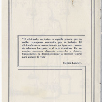 Program for the production, "La alondra"