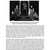 Press release for the production, "La sal de los muertos"