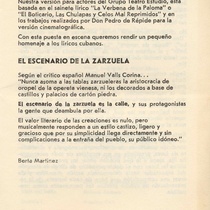 Program for the theatrical production, "El boticario"