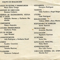 Program for the theatrical production, Ha llegado un inspector