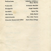 Program for the theatrical production, La proposición