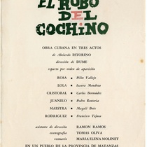 Program for the theatrical production, El robo del cochino, 1961