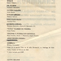 Program for the theatrical production, La querida de enramada