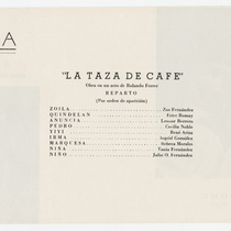 Program for the theatrical production, La taza de café and Su esposo