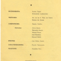 Program for the production, "La luna en el pantano"