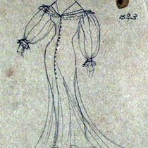 Costume design drawings for the theatrical production, Un tranvía llamado deseo