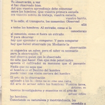 Program for the theatrical production, Los días de la Comuna