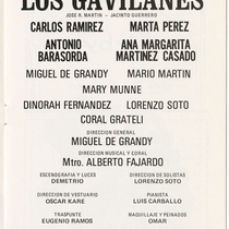 Program for the production, "Los gavilanes" (The sparrowhawks)