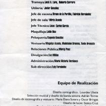 Program for the production, "Los mangos de Caín"