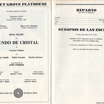 Playbill for the theatrical production, Mundo de Cristal