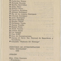 Program for the production, III Festival Nacional Rita Montaner