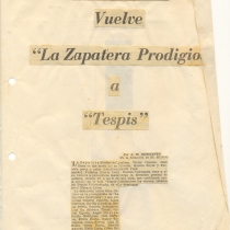 Press release for the production, "La zapatera prodigiosa"