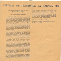 Program for the festival, Festival de Teatro de La Habana 1982