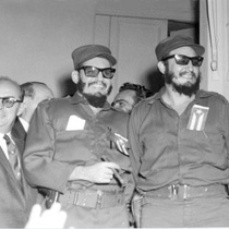 Photograph of Armando Roblán and Fidel Castro