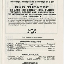 Program for the theatrical production, Rita and Bessie