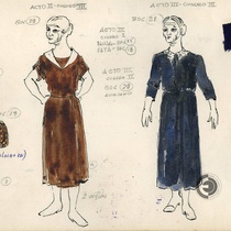 Costume designs for the theatrical production, "Aire frío"