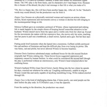 Press release for the production, "Los días felices"