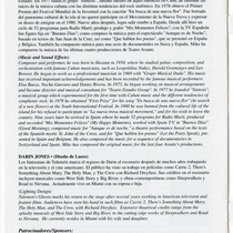 Program for the production, "Los Fantasmas de Tulemón"