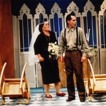 Photograph of Déxter Cápiro (Vicente) and Anna Silvetti (Laura) in the production, “El no”