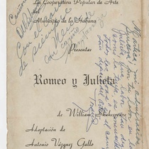 Program for the production, "Romeo y Julieta"