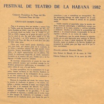 Program for the festival, Festival de Teatro de La Habana 1982