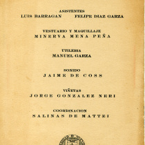 Program for the production, "Los mangos de Caín"