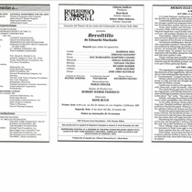 Program for the theatrical production, Revoltillo