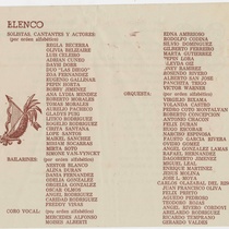 Program for the production, "Lo musical" (Teatro Musical de La Habana)