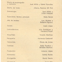 Program for the theatrical production, Juana de Berciel