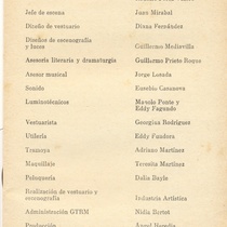 Program for the theatrical production, Un asesino para Carlota