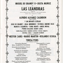 Program for the production, "Las Leandras" (The Leandras)