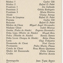 Program for the theatrical production, Vestido de novia