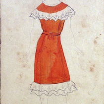 Costume design drawings for the production, Recuerdo de Tulipa