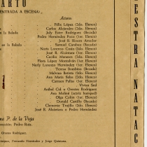 Program for the theatrical production, Nuestra Natacha