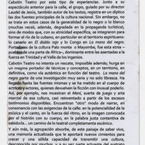 Program for the production "La mano del negro"