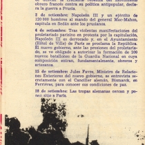 Program for the theatrical production, Los días de la Comuna