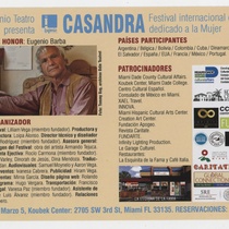 Advertising postcard for "Casandra. Festival Internacional de Teatro Dedicado a la Mujer"