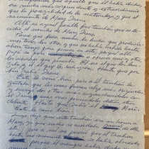 Letter from Cuco to Carmen Collado and family explaining Fornés' name