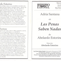 Program for the theatrical production, Las penas saben nadar