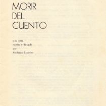 Program for the theatrical production, Morir del cuento (Teatro Estudio)