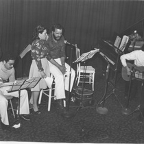 Photograph of Gabriel Murcia (back), Ricardo Rey, Ileana Fuentes, Iván Acosta, and Paul Radelat