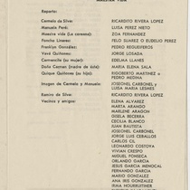 Program for the production, "Maestra Vida" (Teatro Musical de La Habana)