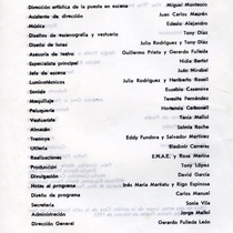 Program for the theatrical production, La querida de Enramada