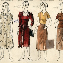 Costume designs for the theatrical production, "Aire frío"