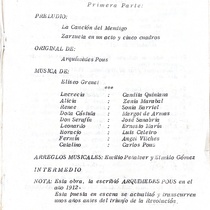 Program for the theatrical production, Recordando a Arquímides Pous