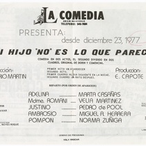 Program for the production, "Mi hijo no es lo que parece…"