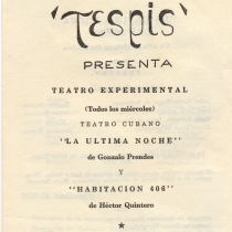 Program for the production, "La última noche y Habitación 406"