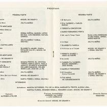 Program for the production, "60 Aniversario en el arte de Julita Muñoz"