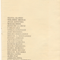 Program for the theatrical production, Aire frío